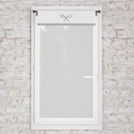 Brise bise brod� en coton 60x120 cm emilie blanc, par soleil d'ocre