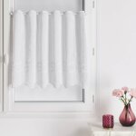 Brise bise brod� avec jour �chelle blanc 120x120 cm