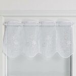 Brise bise brod� de petites fleurs blanc 30x90 cm