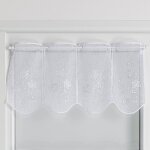 Brise bise brod de petites fleurs blanc 90x60 cm