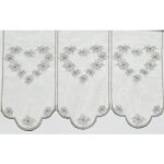 Brise bise aux c?urs brod�s gris clair 60x90 cm