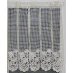 Homemaison - brise bise en macram� fleuri blanc 120x45 cm