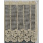 Brise bise en macram� fleuri ecru 30x45 cm