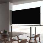 Brise - vue ou auvent latral noir 60 cm de haut et 3 mtres de long. idal terrasse, patio et balcon. ...