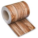 Brise - vue  bandes 70m pvc aspect bois 2 double barre de clture