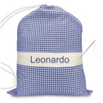 Brod et personnalis jardin d'enfants sac taille grand maxi cm. 45x60  carreaux bleu