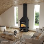 Bronpi - chemin�e � bois avec four ebro 15 kw