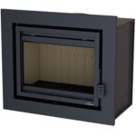 Bronpi - insert  bois ventil canalisable florida 14 kw porte fonte - sans vitre srigraphie noire