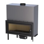 Bronpi - insert � bois ventil� canalisable londres - t 16 kw porte fonte - sans vitre s�rigraphi�e noire ...