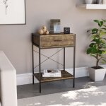 Brooklyn table console avec 1 tiroir meuble d?entrée salon avec Étagère pieds en fer h 74 x l 50 x p ... Brooklyn table console avec 1 tiroir meuble d?entrée salon avec Étagère pieds en fer h 74 x l 50 x p ...