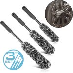 Brosse pour jantes, set de 3 brosses pour nettoyage de voitures brosse pour roues brosse pour lavage ...