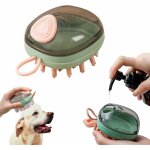 Brosse  shampooing pour chien et chat, brosse de bain en caoutchouc de silicone pour animaux de compagnie, ...