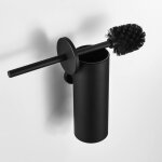 Brosse toilettes wc suspendu noir avec support de brosse, balai toilette wc en acier inox 304  manche ...