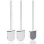 Brosse wc, (2 pi�ces) brosse toilette silicone, balai toilette, avec des poils doux et une poign�e antid�rapan ...
