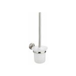 Brosse wc murale cuba, brosse wc suspendue, brosse wc noire, zinc inox - verre satin, 11, 5x35x15 cm, ...
