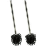 Brosse wc silicone en lot de 2, antibact�rien, effet lotus, avec t�te amovible, balai toilette, noir ...