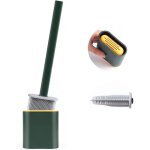 Brosse wc, brosse de toilette, brosse wc silicone, balayette suspendue, wc brush, long avec support hygi�nique ...