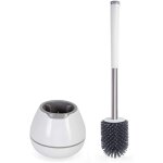 Brosse wc, brosse de toilette, brosse wc en silicone avec support � s�chage rapide, manche long antid�rapant ...