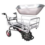 Defpro - brouette lectrique multifonction 24 v charge 120 kg avec panier rglable et benne
