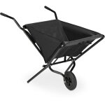Brouette de jardin pliable, roue en caoutchouc sans air, acier & polyester, 46 litres, hlp 70x112x67 ...