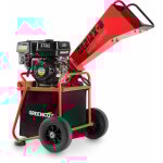 Broyeur bio � essence 212cc 5kw, diam�tre de coupe 50mm, grande tr�mie, sac 64l, roues et poign�e de ...