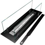 Divina fire - brûleur de cheminée au bioéthanol en acier avec verre de 65 cm Divina fire - brûleur de cheminée au bioéthanol en acier avec verre de 65 cm