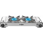 Brunner devil double grill gris r�chaud � gaz 2 br�leurs