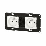 Bticino - double prise de courant pr�c�bl�e alt�ge 16a bornes automatiques - finition neige