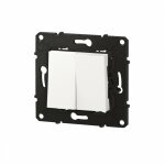 Poussoir 6a + interrupteur ou va - et - vient altge 10a - finition neige - bticino