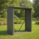 Bûcher métal gris - 1, 37 m2 - chalet&jardin Bûcher métal gris - 1, 37 m2 - chalet&jardin