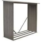 Bûcher métal gris - 1, 37 m2 - chalet&jardin Bûcher métal gris - 1, 37 m2 - chalet&jardin