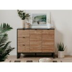 Abitare - madia 120 x 88 h cm bambou et gris anthracite - asolo