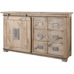 Massivmoebel24 - buffet 140x45 manguier laqu� blanchi railway 321