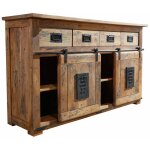 Massivmoebel24 - buffet 150x45 manguier laqu bois naturel railway 120
