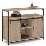Idmarket - buffet 2 portes grange coulissantes 100 cm quebec design industriel