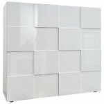 Vente - unique - buffet - milano - 2 portes - blanc laqu brillant - 121 x 42 x 111 cm