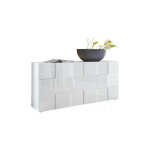 Les tendances - buffet 3 portes - blanc laque brillant - l181xp42xh84 cm - milano