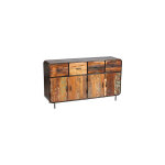 M&s - buffet 4 portes et 4 tiroirs 160x40x90 cm en bois recycl et mtal - hunter