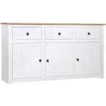 Buffet - armoire de rangement enfilade blanc 135x40x80 cm pin solide gamme panama bv969499 - bonnevie ...