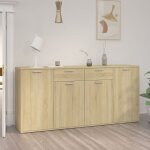 Bonnevie - buffet - armoire de rangement enfilade chêne sonoma 160x36x75 cm aggloméré bv956424 Bonnevie - buffet - armoire de rangement enfilade chêne sonoma 160x36x75 cm aggloméré bv956424