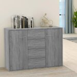 Maison chic - buffet bahut meuble de rangement commode sonoma gris 88x30x65 cm bois d'ing�nierie 84335 ...