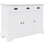 Helloshop26 - buffet bahut armoire console meuble de rangement avec 3 portes mdf et bois de pin 105 cm ...
