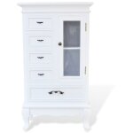 Helloshop26 - buffet bahut armoire console meuble de rangement avec 5 tiroirs et 2 étagères blanc Helloshop26 - buffet bahut armoire console meuble de rangement avec 5 tiroirs et 2 étagères blanc