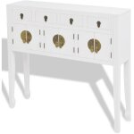 Helloshop26 - buffet bahut armoire console meuble de rangement en style chinois en bois massif blanc