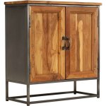 Helloshop26 - buffet bahut armoire console meuble de rangement teck recycl et acier 70 cm marron