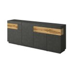 Meublorama - buffet, bahut, enfilade kiles quatre portes, deux tiroirs. coloris gris anthracite et chêne. ... Meublorama - buffet, bahut, enfilade kiles quatre portes, deux tiroirs. coloris gris anthracite et chêne. ...