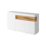 Buffet, bahut, enfilade kiles trois portes et un tiroir. coloris blanc et chêne. style design Buffet, bahut, enfilade kiles trois portes et un tiroir. coloris blanc et chêne. style design