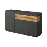 Meublorama - buffet, bahut, enfilade kiles trois portes et un tiroir. coloris gris anthracite et chêne. ... Meublorama - buffet, bahut, enfilade kiles trois portes et un tiroir. coloris gris anthracite et chêne. ...