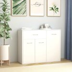 Buffet bahut meuble de rangement commode blanc 88x30x70 cm bois d'ingnierie 79087