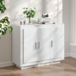 Buffet bahut meuble de rangement commode blanc 92x35x75 cm bois d'ing�nierie 10269
